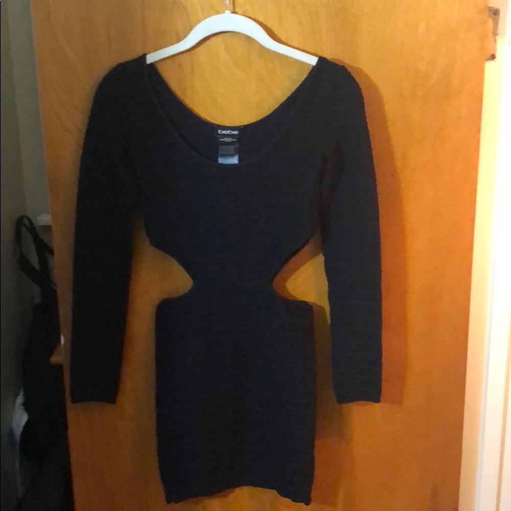 Bebe dress black with cut out sides Small